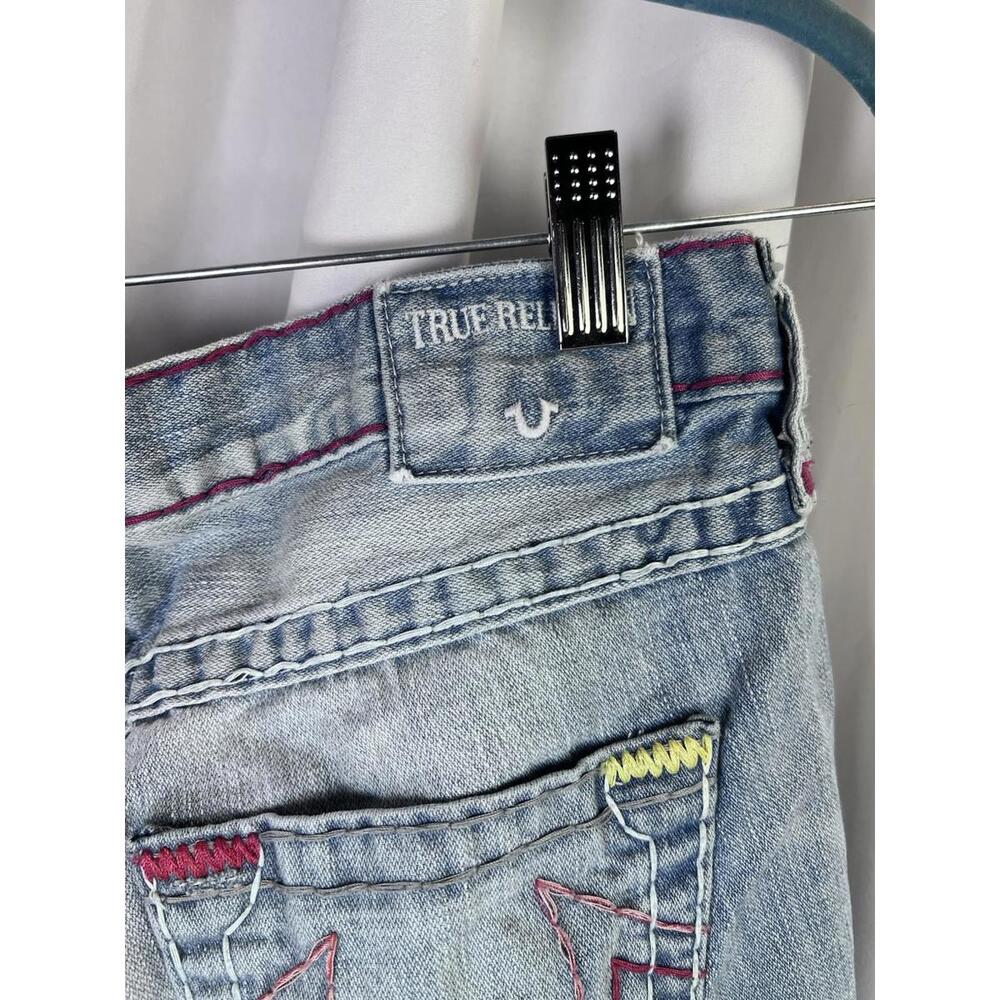 True Religion Women's Jeans 28 X 30 Contrast Stitching EUC Distressed Boot Cut - Picture 8 of 9
